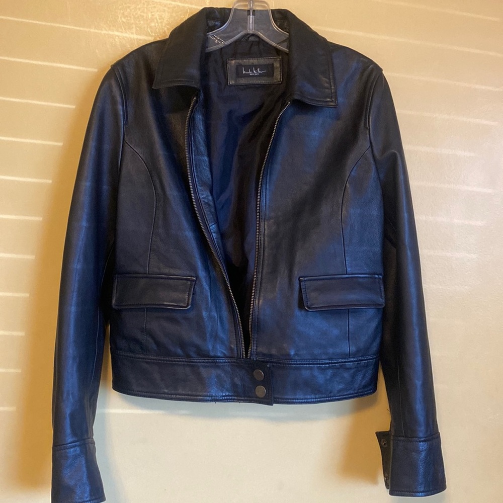Black leather jacket